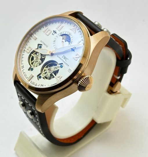 I W C Big Pilot Double Tourbillon White Rose Gold Swiss Automatic Watch - Image 3