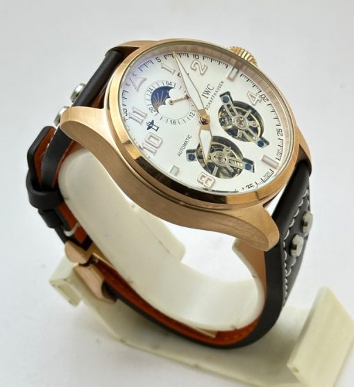 I W C Big Pilot Double Tourbillon White Rose Gold Swiss Automatic Watch - Image 4