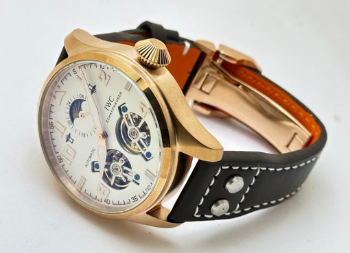 I W C Big Pilot Double Tourbillon White Rose Gold Swiss Automatic Watch - Image 5