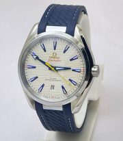 OMEGA SEAMASTER AQUA TERRA WHITE RUBBER STRAP LIMITED EDITION SWISS AUTOMATIC WATCH - Image 2