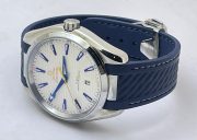 OMEGA SEAMASTER AQUA TERRA WHITE RUBBER STRAP LIMITED EDITION SWISS AUTOMATIC WATCH - Image 5