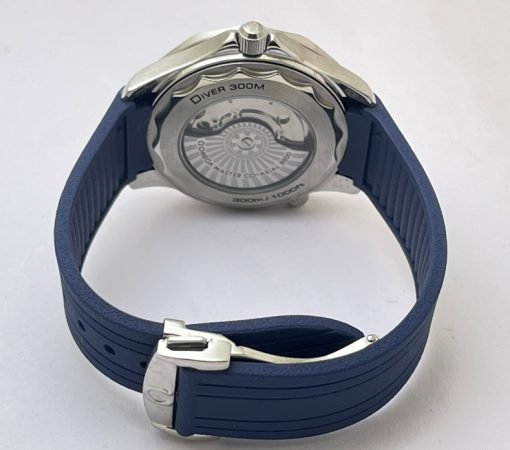 Omega Seamaster 50th Anniversary Steel Blue Rubber Strap Swiss Automatic Watch - Image 6