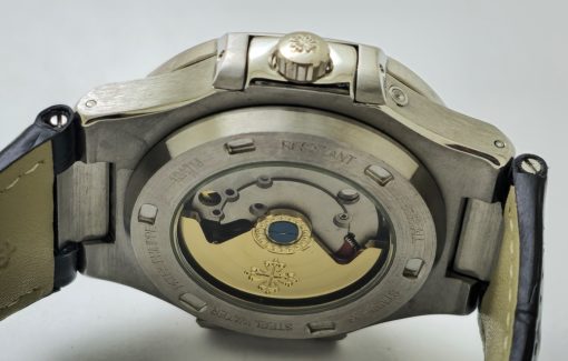 Patek Philippe Nautilus Annual Calendar Moon Phase Leather Strap Swiss Automatic Watch - Image 7
