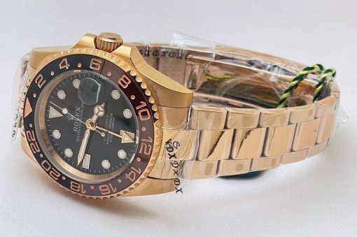 Rolex GMT Master II Rootbeer Everose Gold Swiss ETA 3285 Valjoux Movement Watch - Image 5