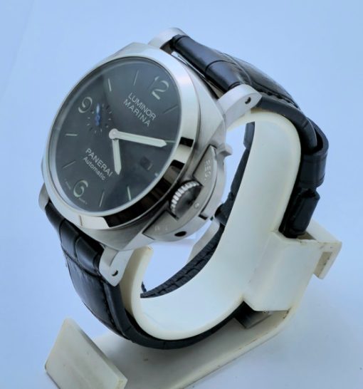 Panerai Marina Steel Black Leather Strap Swiss Automatic Watch - Image 3