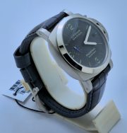 Panerai Marina Steel Black Leather Strap Swiss Automatic Watch - Image 4