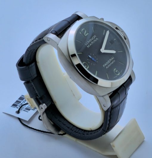 Panerai Marina Steel Black Leather Strap Swiss Automatic Watch - Image 4