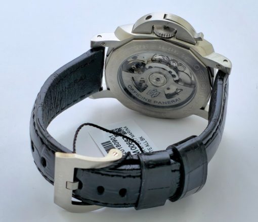 Panerai Marina Steel Black Leather Strap Swiss Automatic Watch - Image 6