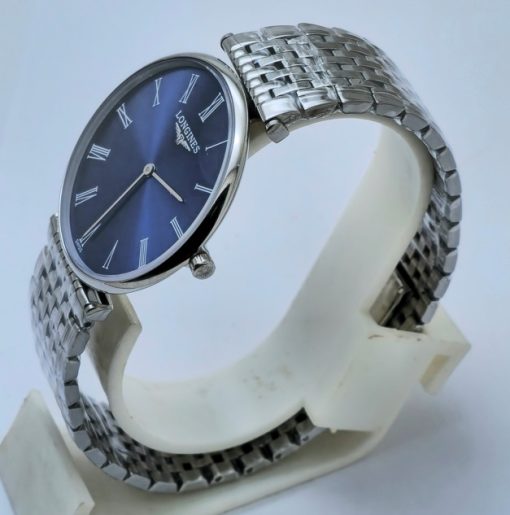 Longines Elegance La Grande Roman Mark Blue Steel Watch - Image 3