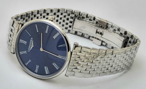 Longines Elegance La Grande Roman Mark Blue Steel Watch - Image 5