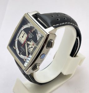 Tag Heuer Monaco Caliber 12 Leather Strap Watch - Image 3
