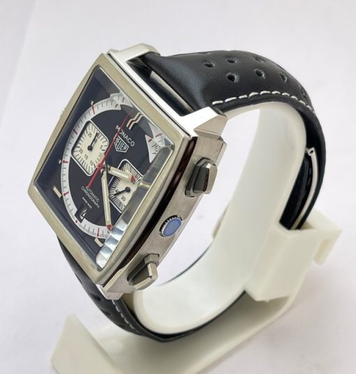 Tag Heuer Monaco Caliber 12 Leather Strap Watch - Image 3