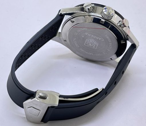 TAG HEUER CARRERA CALIBRE DATE BLACK RUBBER STRAP WATCH - Image 6