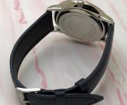 Movado Ultra Slim Steel Dark Blue Leather Strap Watch - Image 6