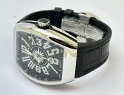 Franck Muller Vanguard Yachting Steel Black Leather Strap Swiss ETA Automatic Watch - Image 5