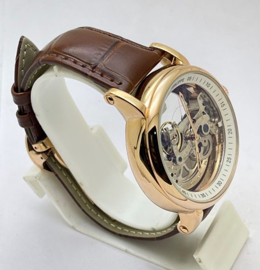 Patek Philippe Bridge Leather Strap Swiss Automatic Watch - Image 4