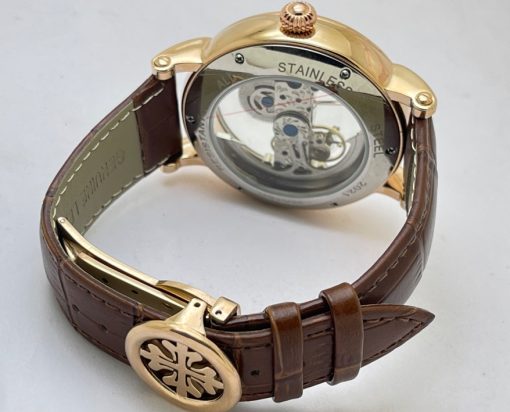 Patek Philippe Bridge Leather Strap Swiss Automatic Watch - Image 6