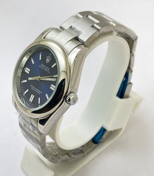 Rolex Oyster Perpetual BLUE Steel Swiss Automatic Watch - Image 3