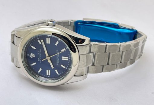 Rolex Oyster Perpetual BLUE Steel Swiss Automatic Watch - Image 5