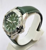 Tag Heuer Aquaracer Calibre 5 Green Leather Strap Swiss Automatic Watch - Image 3