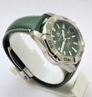 Tag Heuer Aquaracer Calibre 5 Green Leather Strap Swiss Automatic Watch - Image 4