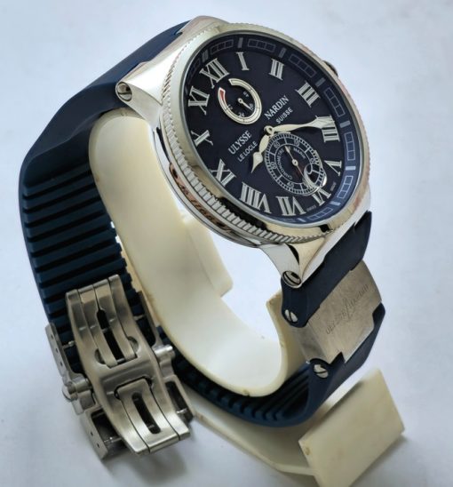 Ulysse Nardin Maxi Marine Chronometer Blue Rubber Strap Swiss Automatic Watch - Image 4