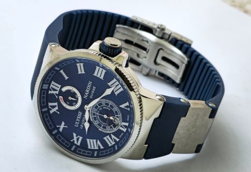 Ulysse Nardin Maxi Marine Chronometer Blue Rubber Strap Swiss Automatic Watch - Image 5