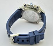 Omega Seamaster Diver Grey Chronograph Blue Rubber Strap Watch - Image 5