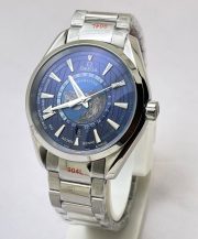 OMEGA SEAMASTER AQUA TERA WORLD TIME BLUE STEEL SWISS AUTOMATIC WATCH - Image 2