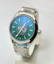 OMEGA SEAMASTER AQUA TERA WORLD TIME GREEN STEEL SWISS AUTOMATIC WATCH - Image 2