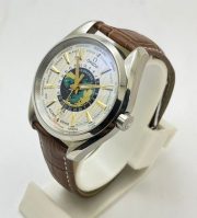 OMEGA SEAMASTER AQUA TERA WORLD TIME BORWN LEATHER STRAP SWISS AUTOMATIC WATCH - Image 3
