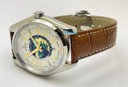 OMEGA SEAMASTER AQUA TERA WORLD TIME BORWN LEATHER STRAP SWISS AUTOMATIC WATCH - Image 5