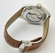 OMEGA SEAMASTER AQUA TERA WORLD TIME BORWN LEATHER STRAP SWISS AUTOMATIC WATCH - Image 6