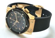 Hublot Classic Fusion Chronograph Rose Gold Black Rubber Strap Watch - Image 5