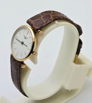 Longines La Grande Classique Ultra Slim Rose Gold Leather Strap Ladies Watch - Image 3