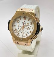 Hublot Big Bang Rose Gold White Rubber Strap Watch - Image 2
