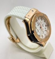 Hublot Big Bang Rose Gold White Rubber Strap Watch - Image 4