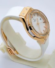Hublot Classic Fusion Diamond White Rubber Strap Ladies Watch - Image 4