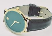 Movado Ultra Slim Green Dial Leather Strap Watch - Image 5