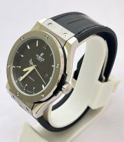 Hublot Vendom Classic Steel Black Leather Strap Swiss Automatic Watch - Image 3