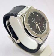 Hublot Vendom Classic Steel Black Leather Strap Swiss Automatic Watch - Image 4