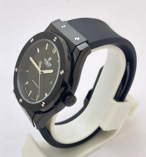 Hublot Vendom Classic Full Black Rubber Strap Swiss Automatic Watch - Image 3