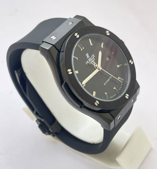 Hublot Vendom Classic Full Black Rubber Strap Swiss Automatic Watch - Image 4