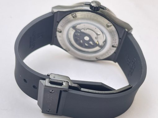Hublot Vendom Classic Full Black Rubber Strap Swiss Automatic Watch - Image 6
