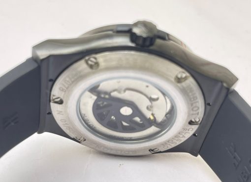 Hublot Vendom Classic Full Black Rubber Strap Swiss Automatic Watch - Image 7