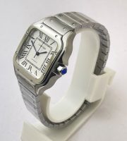 Cartier Santos 100 Steel White Swiss Automatic Ladies Watch - Image 3