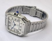 Cartier Santos 100 Steel White Swiss Automatic Ladies Watch - Image 5