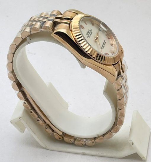 Rolex Datejust Roman Marker Rose Gold Swiss Automatic Ladies Watch - Image 4