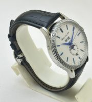 Patek Philippe GMT Annual Calendar Sun Moon Diamond Bezel White Dial Swiss Automatic Watch - Image 4