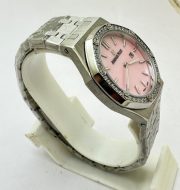 Audemars Piguet Royal Oak Diamond Pink Mother of Pearl Ladies Watch - Image 4